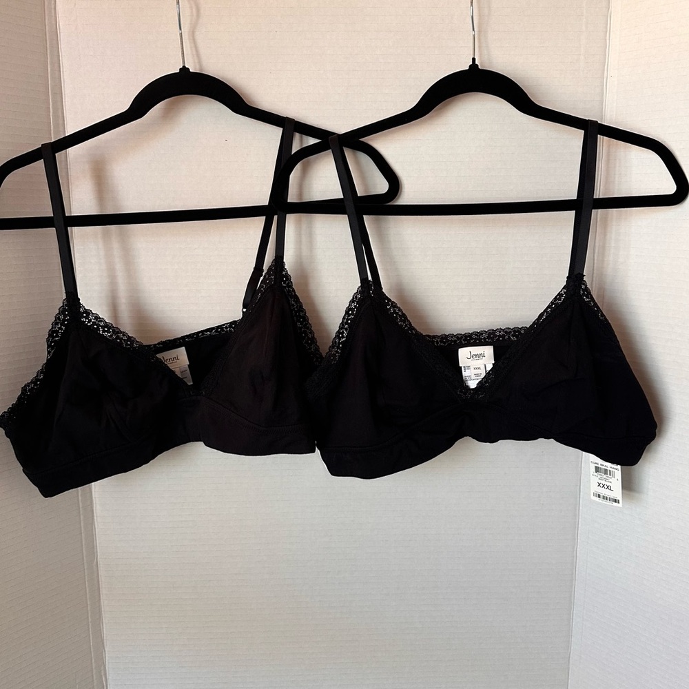 2 NWT Jenni Wide Lace Bralettes